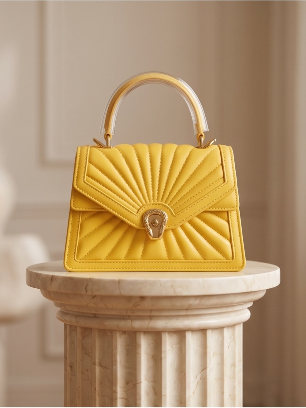 Scarleton Radiant Yellow Quilted Top-Handle Shoulder Bag